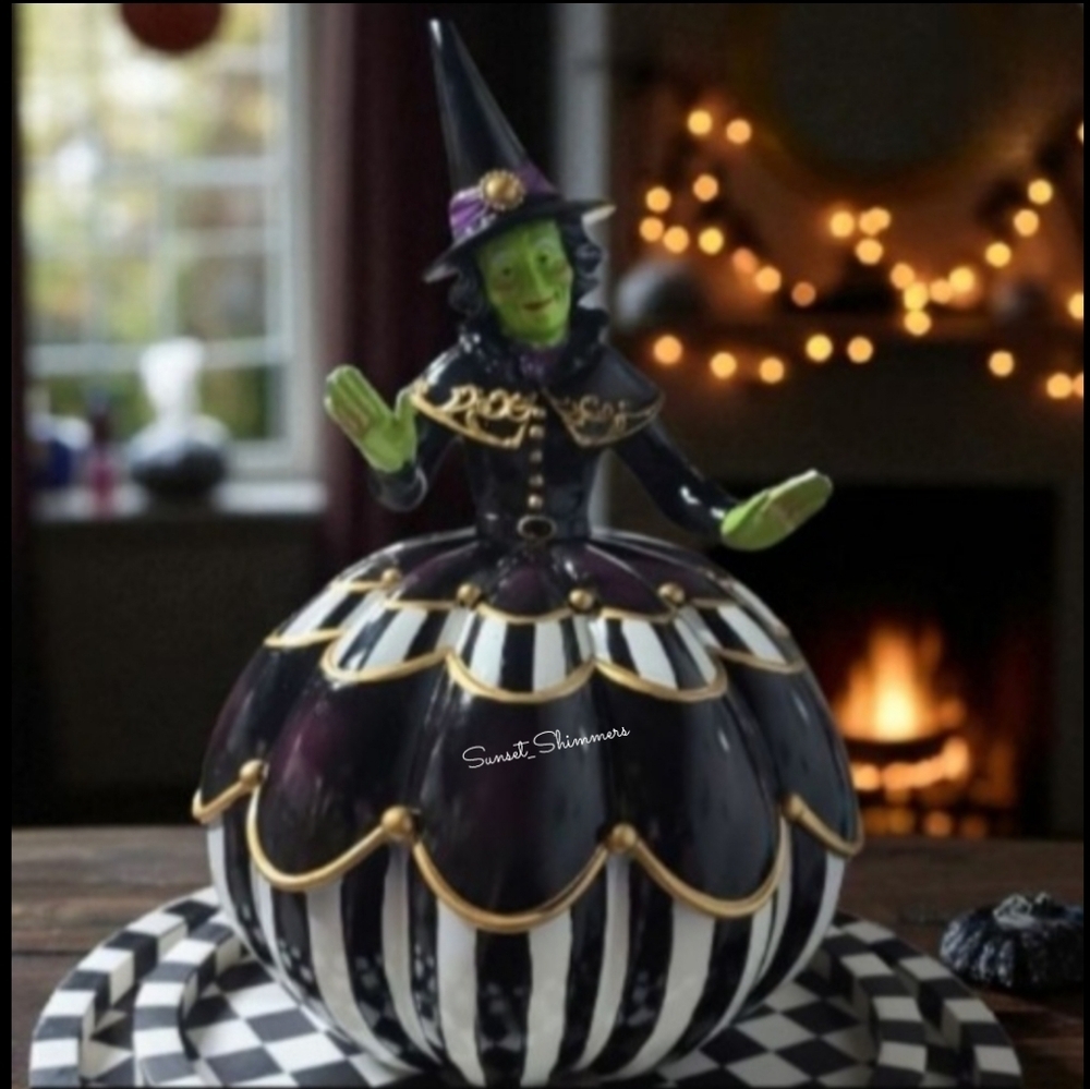 Large 16" Halloween Pumpkin Witch Mackenzie Style Figurine Statue Decor New